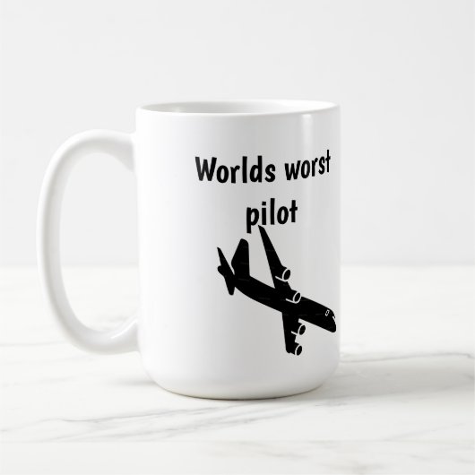 Worlds worst pilot coffee mug koffiemok (Links)