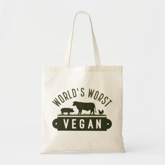 World's Worst Vegan Tote Bag (Voorkant)