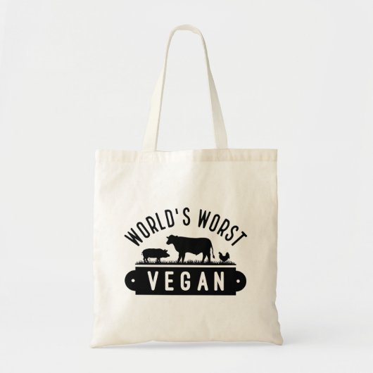 World's Worst Vegan Tote Bag (Voorkant)
