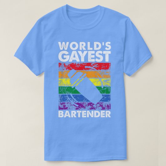 Worldx27s Gayest Bartender T-shirt (Design voorkant)