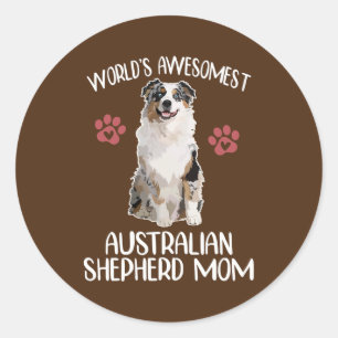 WORLEN VAN VROUWELIJKE AUSTRALIAANSE SCHEPERSMOMIE RONDE STICKER