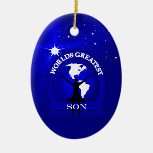 Worlets Greatest Son Kerstannament Keramisch Ornament