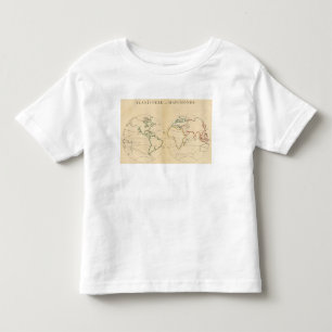 Worlp-kaart met 5 zones kinder shirts