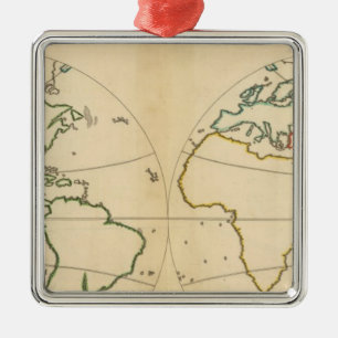 Worlp-kaart met 5 zones metalen ornament