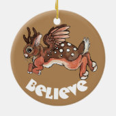Worlpertinger/Jackalope Believe Keramisch Ornament (Achterkant)