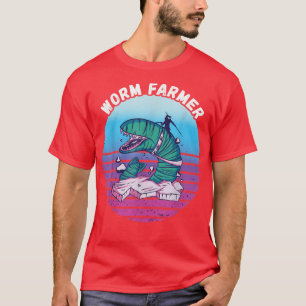 Worm Farmer Retro Worm Warrior Red Wiggler T-shirt