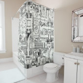 Worm Gears: Naadloze technische machines. Douchegordijn (In situ)