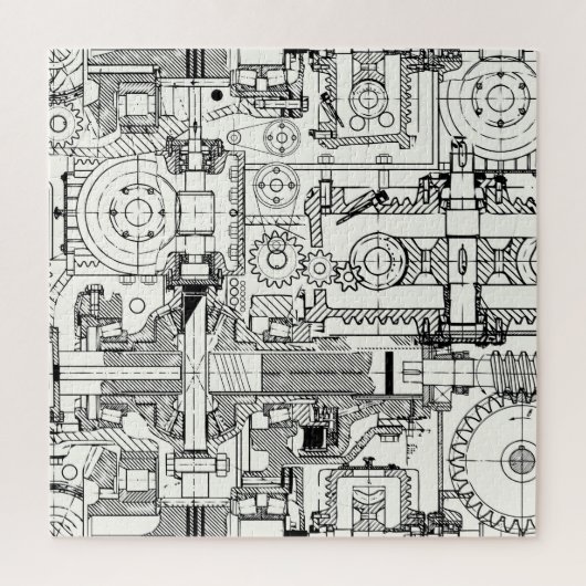 Worm Gears: Naadloze technische machines. Legpuzzel (Verticaal)