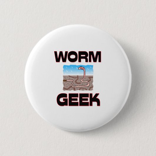 Worm Geek Ronde Button 5,7 Cm (Voorkant)
