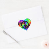 Worm Hole met zwart vredesteken Hart Sticker (Envelop)