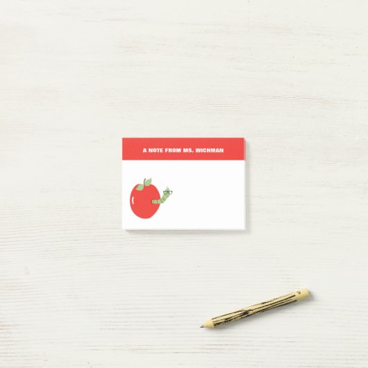 Worm in Apple Cute Teacher Notes Gift (Op bureau)