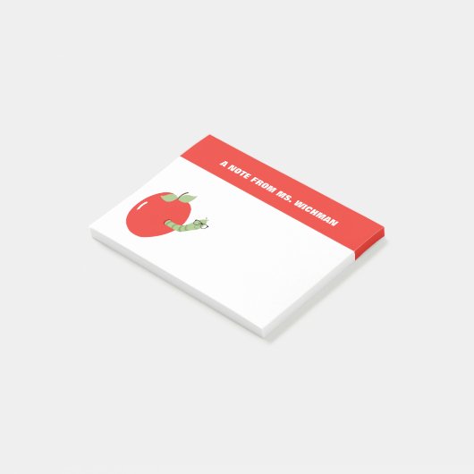 Worm in Apple Cute Teacher Notes Gift (Schuin)