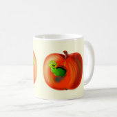 Worm In Red Apple Mug Fun - Your Color - Text Koffiemok (Voorkant rechts)