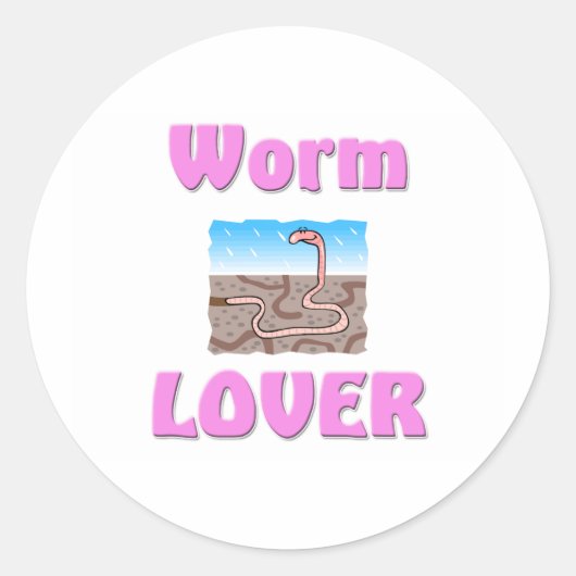 Worm Lover Ronde Sticker (Voorkant)