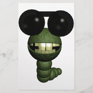 Worm met zonnebril briefpapier