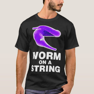 WORM ON A STRING Gen Z Zoomer Sarcastic Ironic Fun T-shirt