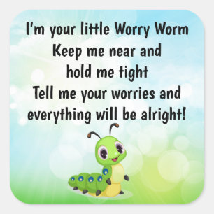 Worm Poem Kaart invoegen Vierkante Sticker