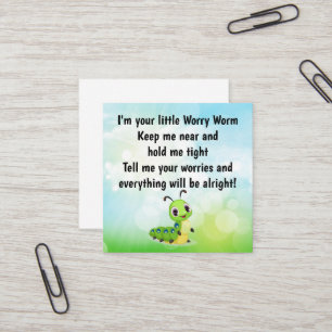 Worm Poem Kaart invoegen Vierkante Visitekaartje