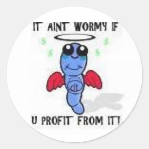 worm ronde sticker