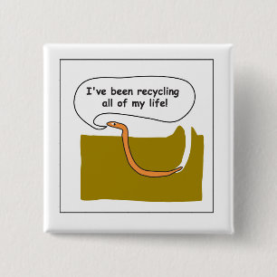 worm vierkante button 5,1 cm