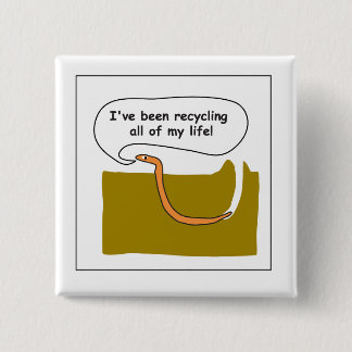 worm vierkante button 5,1 cm