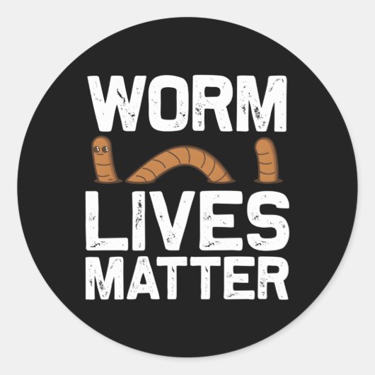 Worm voor wormkwekers ronde sticker (Voorkant)