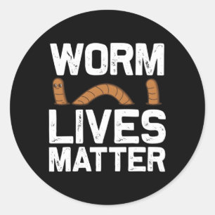 Worm voor wormkwekers ronde sticker