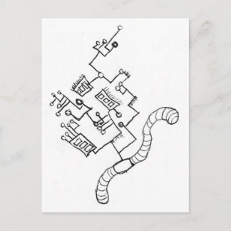 Wormbekabeld Briefkaart