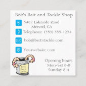 Wormen, aas en Geviste slagerij Vierkante Visitekaartje (Achterkant)