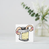 Wormen, aas en Geviste slagerij Vierkante Visitekaartje (Staand voorkant)