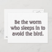 Wormen hebben het grootste geluk briefkaart (Voorkant / Achterkant)