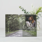Wormsloe Road Green Live Oaks Save the Date Card Kaart (Staand voorkant)