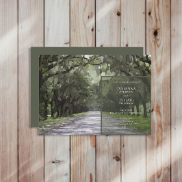 Wormsloe Venue Green Live Oak Canopy Wedding Kaart