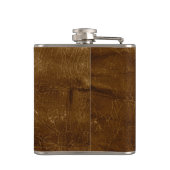 Worn Brown Leather Heupfles (Achterkant)