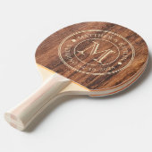 Worn Cutting Board Wedding Monogram Tafeltennisbatje (Voorkant Gekanteld)