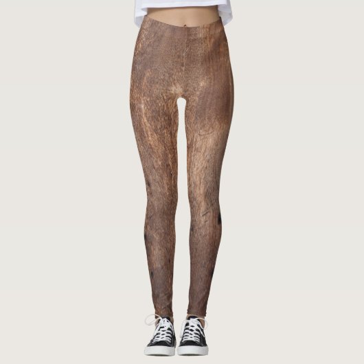 Worn-dennenplank Leggings (Voorkant)