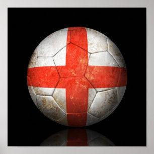Worn English Football Voetbal Poster