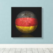 Worn German Flag Football Voetbal Canvas Afdruk (Insitu (Houten vloer))