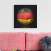 Worn German Flag Football Voetbal Canvas Afdruk (Insitu (Woonkamer))