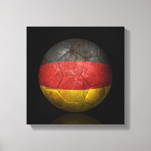 Worn German Flag Football Voetbal Canvas Afdruk