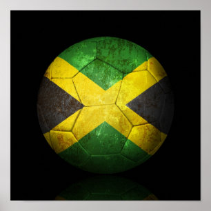 Worn Jamaican Flag Football Voetbal Poster