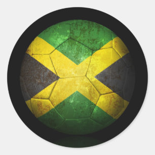 Worn Jamaican Flag Football Voetbal Ronde Sticker