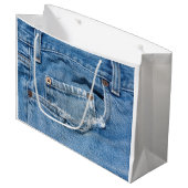 Worn Jeans Gift Bag - Groot Groot Cadeauzakje (Voorkant Gekanteld)