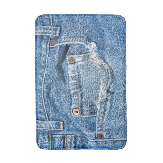 Worn Jeans Medium Bath Mat (Voorkant Verticaal)