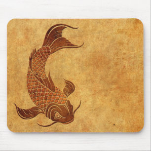 Worn Koi visontwerp Muismat