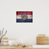 Worn Missouri Flag Poster (Keuken)