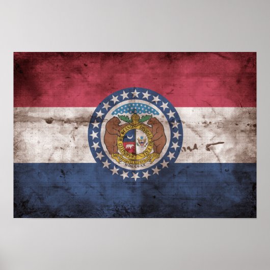 Worn Missouri Flag Poster (Voorkant)