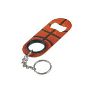 Worn Oranje Basketball Sleutelhanger Flessenopener (Achterkant Gekanteld)