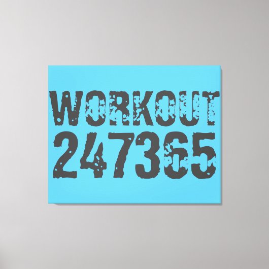 Worn out and scratched text Workout 247365 blue Canvas Afdruk (Voorkant)