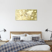 Worn Paper World Map Canvas Afdruk (Insitu (Slaapkamer))